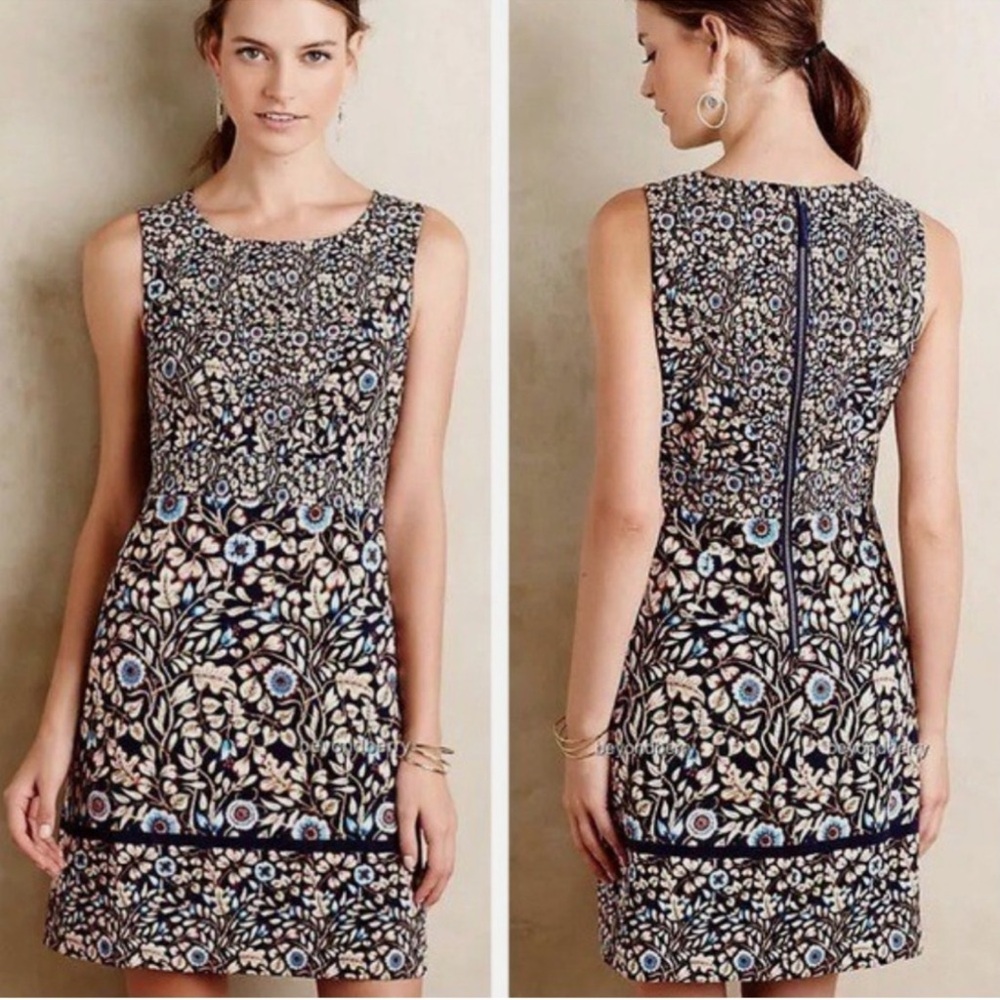 Anthropologie Maeve Brindle Floral Sheath Dress